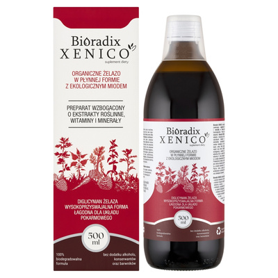Bioradix Xenico organiczne żelazo w płynie z BIO miodem 500 ml