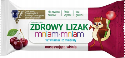 Zdrowy lizak dla dzieci mniam mniam z witaminami smak wiśniowy KULKA 1 sztuka