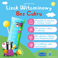 Lizaki witaminowe Świnka Peppa BEZ CUKRU smak ananasowy 1 sztuka