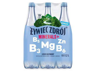 Żywiec Zdrój Minerals+ Napój lekko gazowany ZESTAW 6 x 1,2l