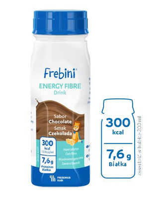 Frebini Energy Drink, smak czekoladowy, 24 x 200 ml. Żywność specjalnego przeznaczenia medycznego. Dla dzieci 1 - 12 lat