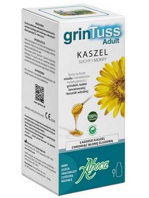 GrinTuss Adult kaszel suchy i mokry syrop dla dzieci powyżej 12 roku i dorosłych 128 g