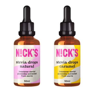 NICK'S stevia drops słodziki w kroplach neutralny i karmelowy ZESTAW 2 sztuki