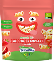 BoboVita Kids Chrupeczki bio owocowo nadziane RÓŻNE SMAKI po 3 roku życia ZESTAW 5 x 30 g