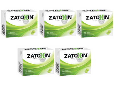 Zatoxin Suplement diety wspierający układ oddechowy i zatoki ZESTAW 5 x 60 tabletek