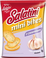 Salatini mini bites chrupiące grzanki z mąki pszennej z czosnkiem 45 g krótka data