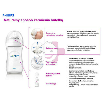 AVENT Butelka do karmienia Natural 260 ml (sm 1+) SCF693/17