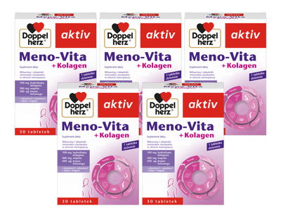 Doppelherz Aktiv Meno Vita + kolagen MENOPAUZA ZESTAW 5 x 30 tabletek