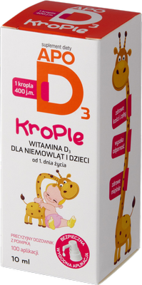 ApoD3 400 j.m. witaminy dla niemowląt i dzieci krople 10 ml