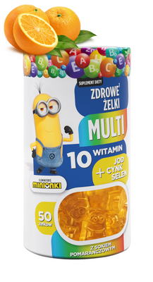Minionki Multi zdrowe żelki WITAMINY dla dziecka powyżej 4 lat 50 sztuk