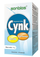 SANBIOS cynk, acerola, beta karoten 30 tabletek