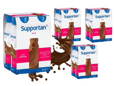 Supportan Drink, smak czekoladowy, ZESTAW 16 x 200 ml. Żywność specjalnego przeznaczenia medycznego. Pacjent onkologiczny, wyniszczony.