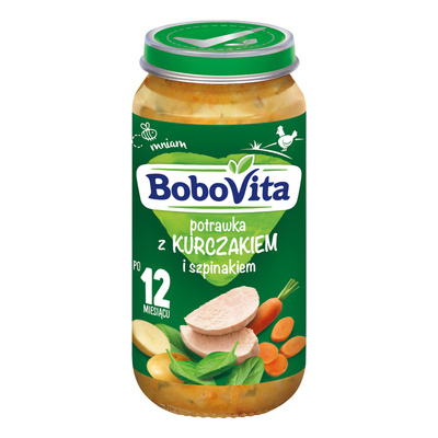 BoboVita Potrawka z kurczakiem i szpinakiem po 12 miesiącu 250 g