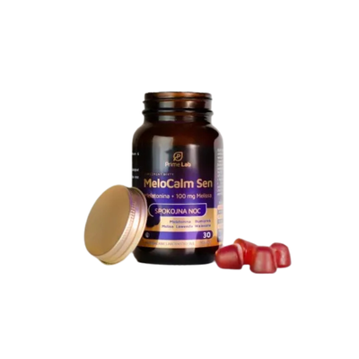 PrimeLab MeloCalm ZASYPIANIE, spokojny sen MELATONINA MELISA 30 żelków
