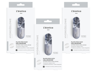 L'biotica Hialuronowe płatki pod oczy intensywne nawilżanie ZESTAW 3 x 3 sztuki