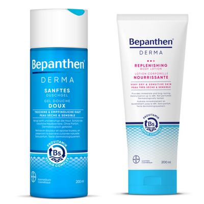 Bepanthen Derma żel do mycia ciała i balsam odżywczy SKÓRA SUCHA I WRAŻLIWA 2 x 200 ml