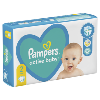 Pieluchy Pampers ActiveBaby Mini rozmiar 2, 4-8kg 72szt