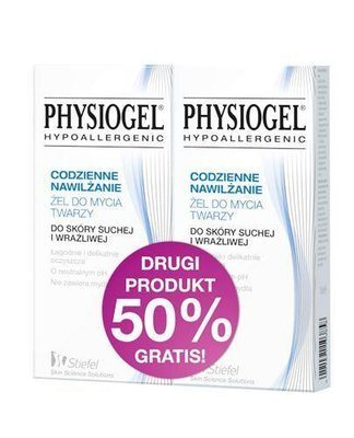 Physiogel Codzienne Nawilżanie Żel do mycia twarzy 150+150 ml