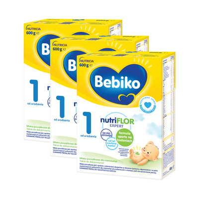 Bebiko 1 Mleko początkowe dla niemowląt od urodzenia 3x600g