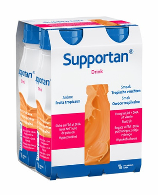Supportan Drink, smak owoce tropikalne, 8 x 200 ml.  Żywność specjalnego przeznaczenia medycznego. Pacjent onkologiczny, wyniszczony. 