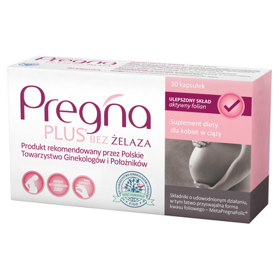 Pregna Plus bez żelaza dla kobiet w ciąży ZESTAW 2 x 30 kapsułek