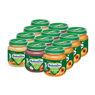 BoboVita Zestaw Mix Deserków po 5 miesiącu 12x125g