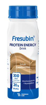 Fresubin® Protein Energy Drink, smak cappuccino 8 x 200ml. Żywność specjalnego przeznaczenia medycznego. Bogata w białko