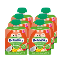 BoboVita Mus banan z mango i kokosem po 6. miesiącu ZESTAW 6 x 80 g