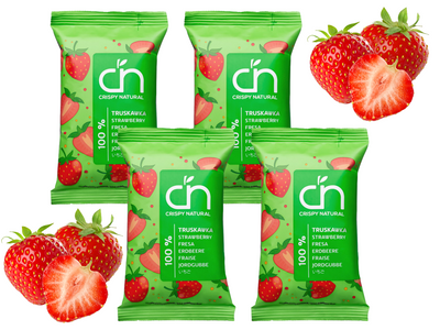 Crispy Natural chipsy ze 100% owoców TRUSKAWKA ZESTAW 4 x 10 g