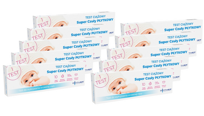 Diather Test ciążowy hCG super czuły płytkowy ZESTAW 10 opakowań