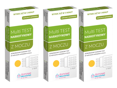 Test narkotykowy Multi do wykrywania narkotyków w moczu ZESTAW 3 sztuk