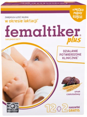 Femaltiker Plus wspomaganie LAKTACJI karmienie smak czekoladowy 14 saszetek