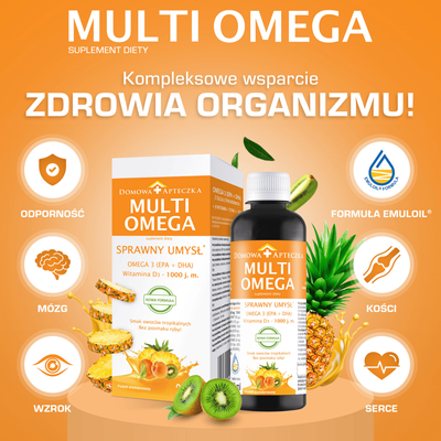 MultiOmega płyn KWASY OMEGA 3 smak owoców tropikalnych 250 ml