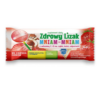 Zdrowy lizak dla dzieci mniam mniam z witaminami smak truskawkowy KULKA 1 sztuka