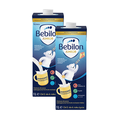 Bebilon JUNIOR gotowa do picia wzbogacona formuła na bazie mleka od 2. do 6. roku życia ZESTAW 2 x 1L