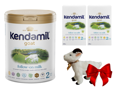 Kendamil Kozie mleko następne 2 ZESTAW puszka 800 g + 2 uzupełnienia 500 g + MASKOTKA GRATIS!