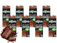 Alpro Napój sojowy o smaku czekoladowym proteinowy wysokobiałkowy ZESTAW 8 x 1 L