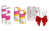 Zestaw Domowe Laboratorium Test owulacyjny LH 40szt + Pink Test ciążowy płytkowy super czuły 2szt + zestaw do monitorowania płodności GRATIS!