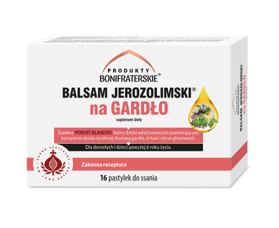 Balsam Jerozolimski na gardło Zakonu Bonifratrów 16 pas.