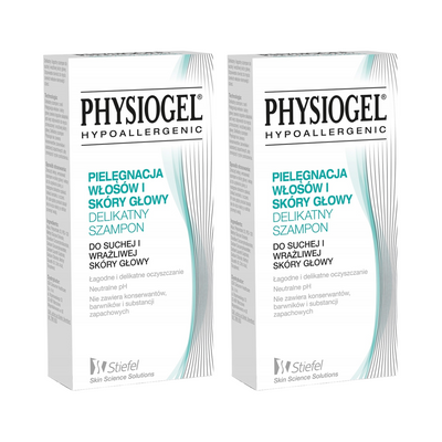 Physiogel delikatny szampon do suchej i wrażliwej skóry głowy DWUPAK 2 x 250 ml