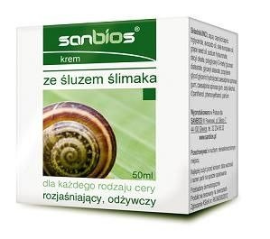 SANBIOS Krem ze śluzem ślimaka rozjaśniający 50 ml + ACEROLA PRÓBKA GRATIS!