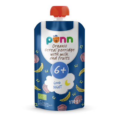 Salvest Põnn BIO kaszka mleczna z owocami na dobranoc 110 g