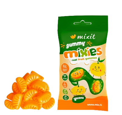 MIXIT Owocowe Mixies naturalne cukierki żelki o smaku japońskich cytrusów YUZU 35 g