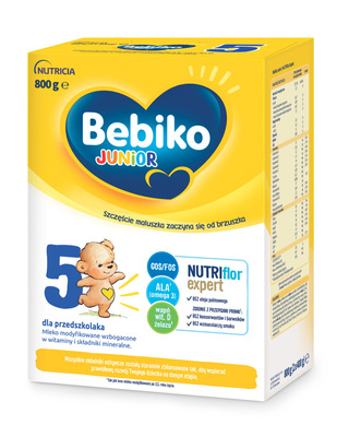 BEBIKO Junior 5 z NutriFlorEXPERT Mleko modyfikowane dla dzieci powyżej 3 roku życia 800g