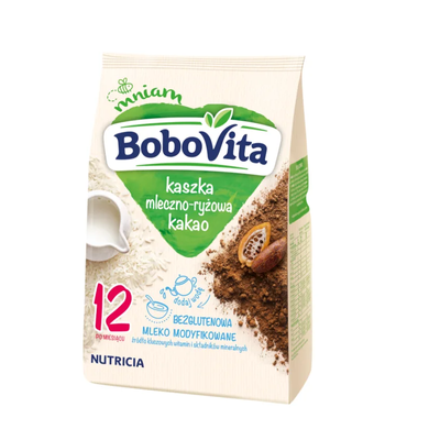 BoboVita Kaszka mleczno-ryżowa kakaowa po 12 miesiącu 230g