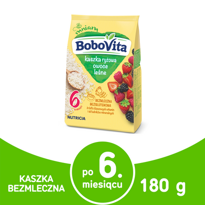 BoboVita Kaszka ryżowa o smaku owoców leśnych po 6 miesiącu 180g