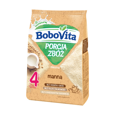 BoboVita Porcja Zbóż Kaszka mleczna manna b/c po 4. miesiącu 210g