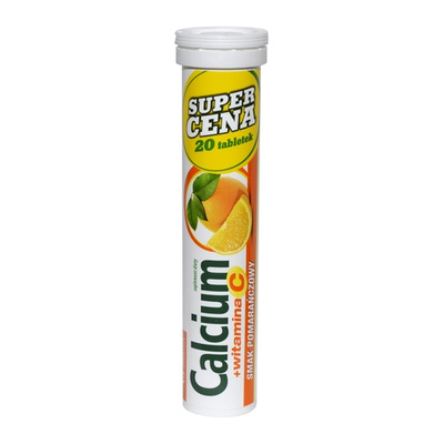 Calcium 300 + witamina C POMARAŃCZOWE x20 tab.