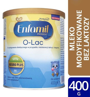 Enfamil 0-Lac mleko modyfikowane do stosowania przy objawach nietolerancji laktozy i biegunce 400g 