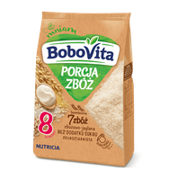 BoboVita Porcja Zbóż Kaszka bezmleczna 7 zbóż zbożowo-jaglana po 8 miesiącu 170 g